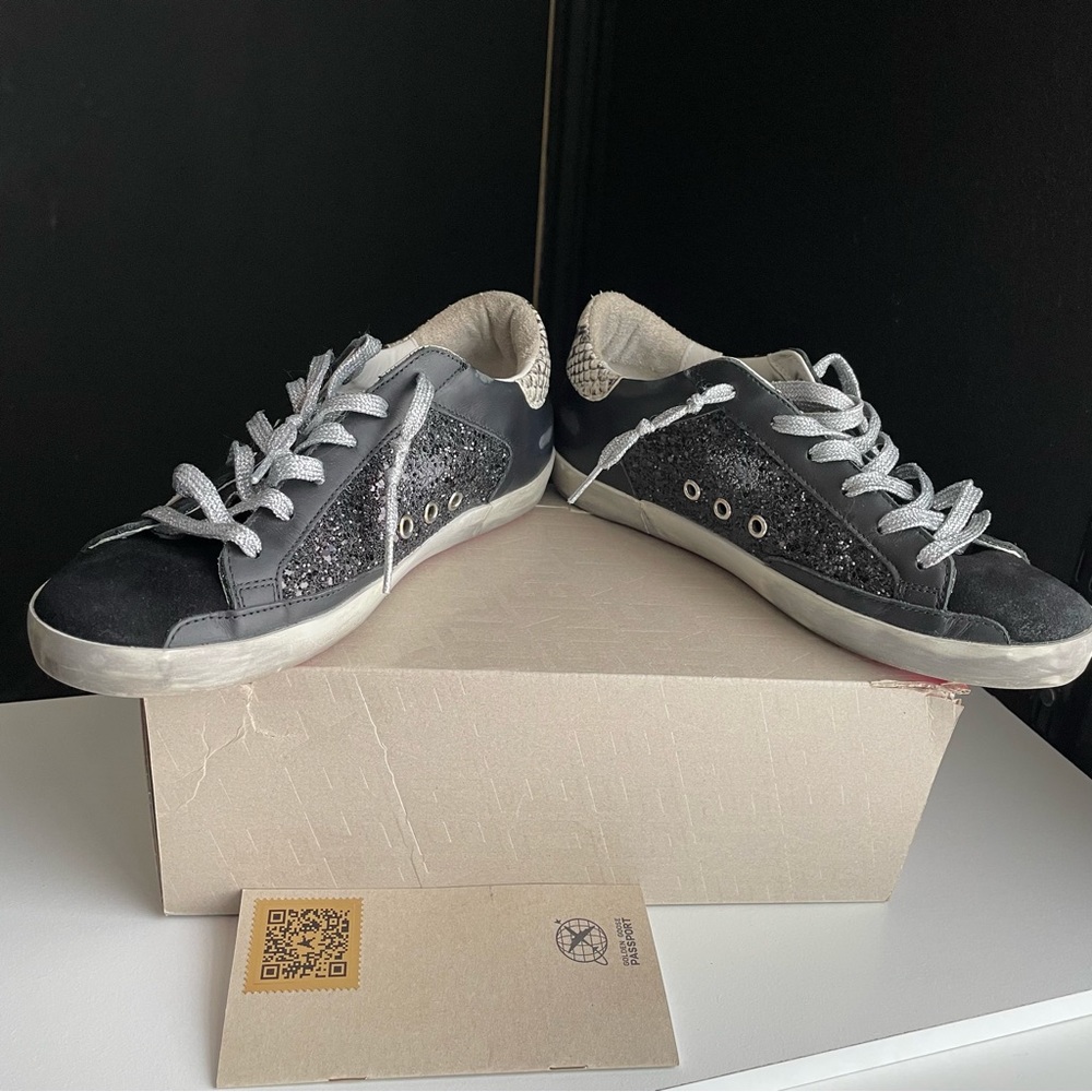 Golden Goose Super Star Python heel Glitter Pink soles sneakers signature shoes - Picture 8 of 16
